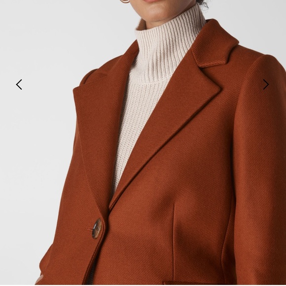 Whistles Rust Pea Coat in size 2 - Picture 4 of 9